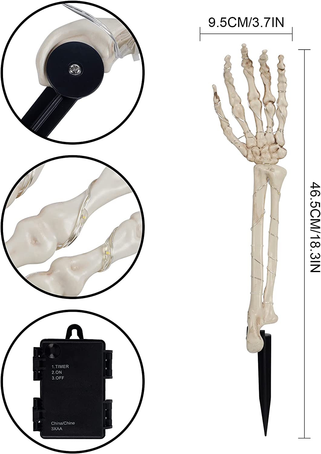 Light Up Arm Skeleton for Halloween Decorations