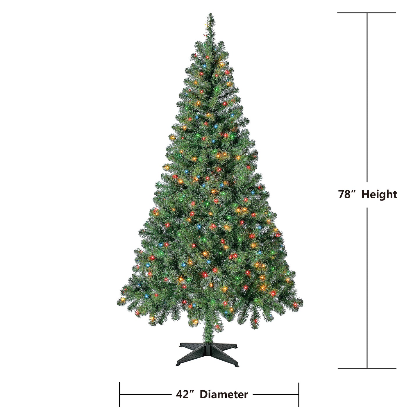 Christmas Time Prelit 300 Incandescent Lights, Madison Pine Artificial Christmas Tree, 6.5'