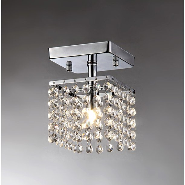 1-light Crystal 5-inch Chrome Chandelier for Home Decoration