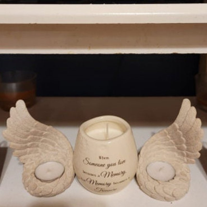 Angel Wings Tealight Set,Candle Holder Figurine Home Decoration