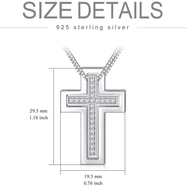 Sterling Silver Cross Necklaces, Two in One for Couples