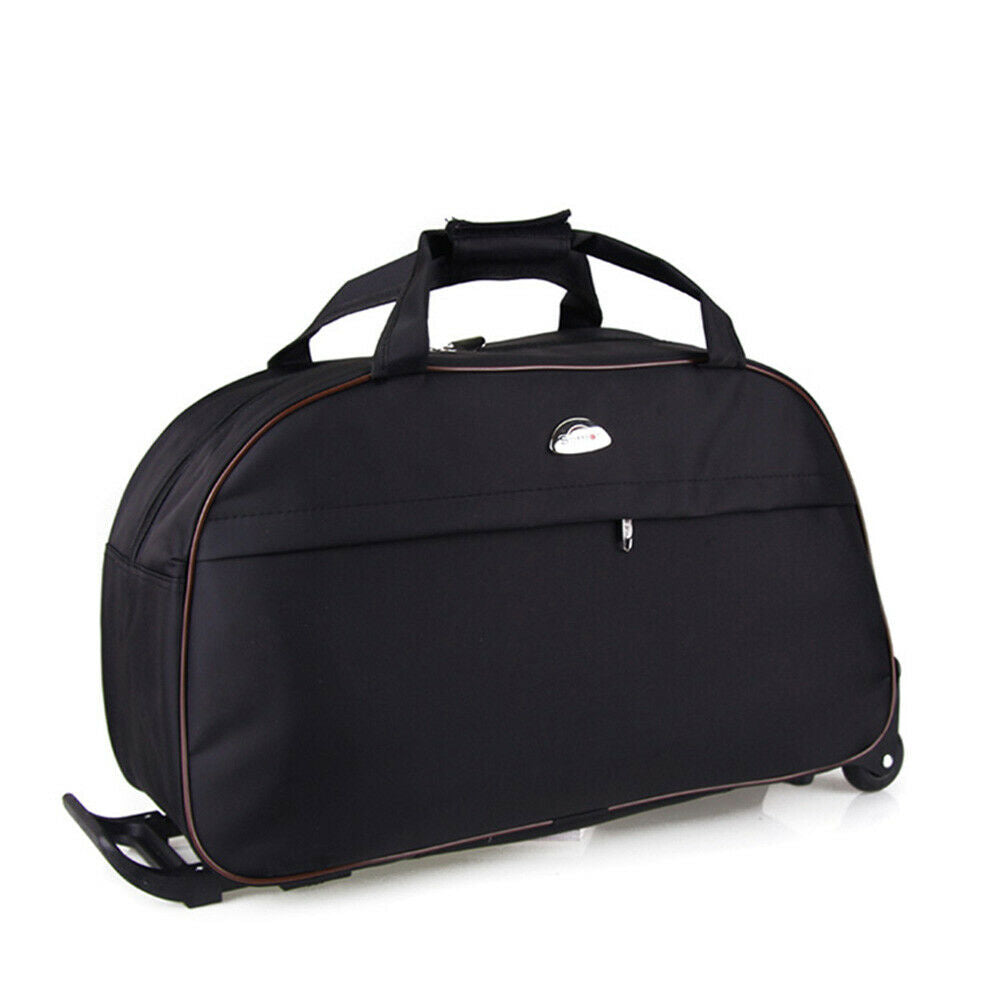 24" Duffle Bag Rolling Wheeled Trolley Luggage- Black