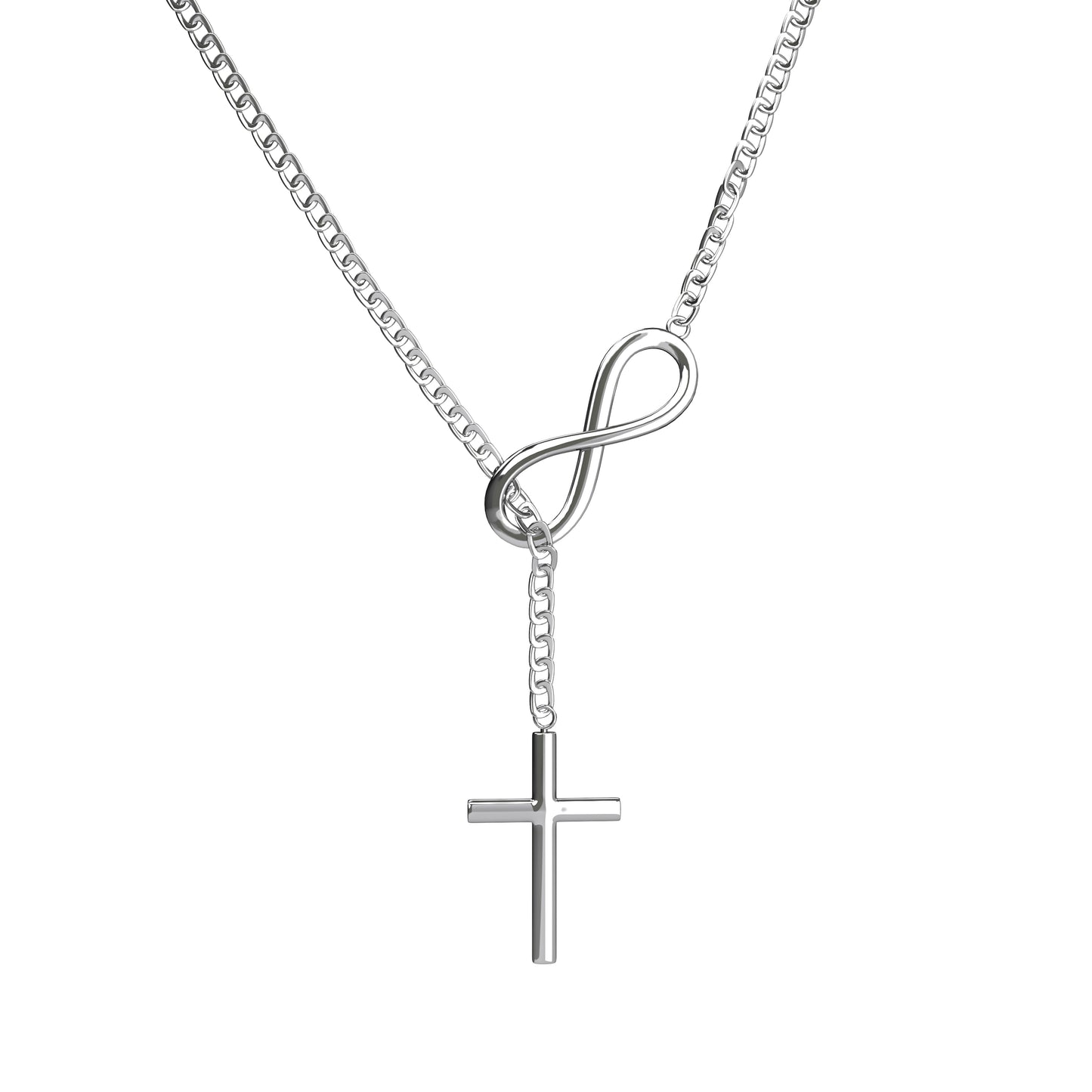 Stainless Steel Infinity Charm Cross Pendant for Women