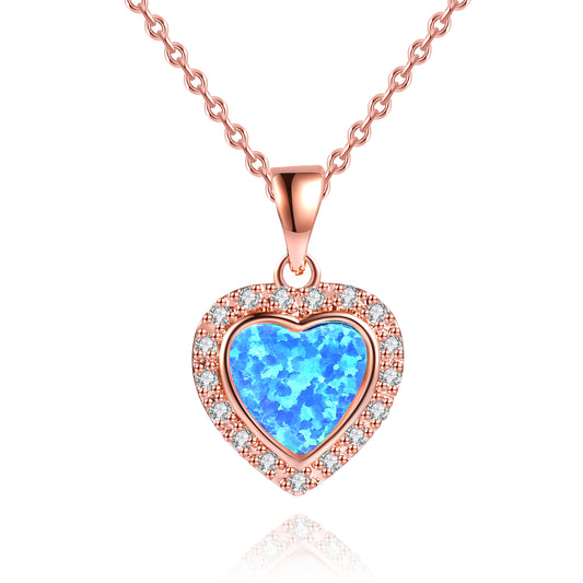 Heart Necklace for Women in 18k Rose Gold Overlay