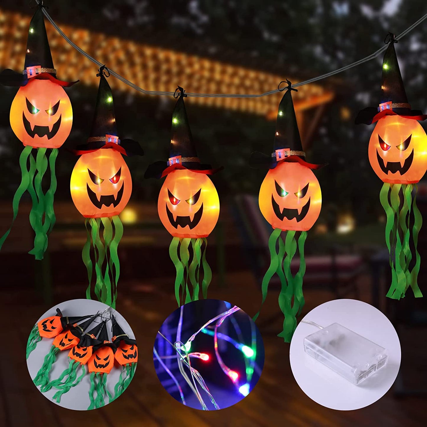 Pumpkin/Ghost String Lights  Halloween Decorations