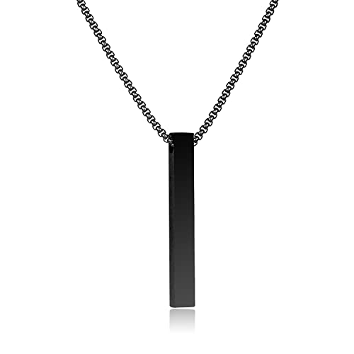 Bar Pendant Necklace for Men Stainless Steel 22inch