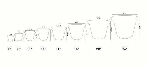 8" Round Classic Planter - Tw/ Rolled Rim & 10 Drain Holes