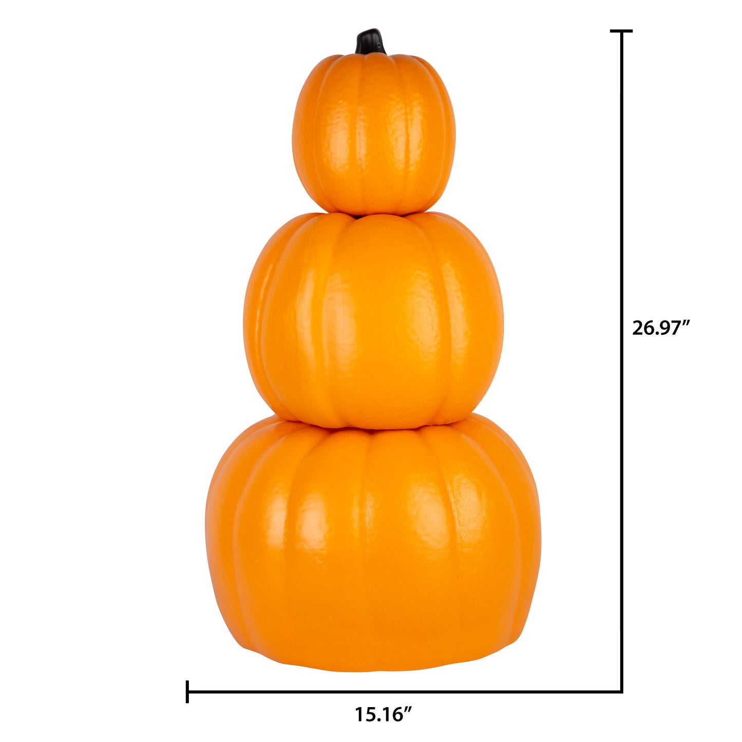 Orange Blow Mold Pumpkin Trio for Halloween Decoration