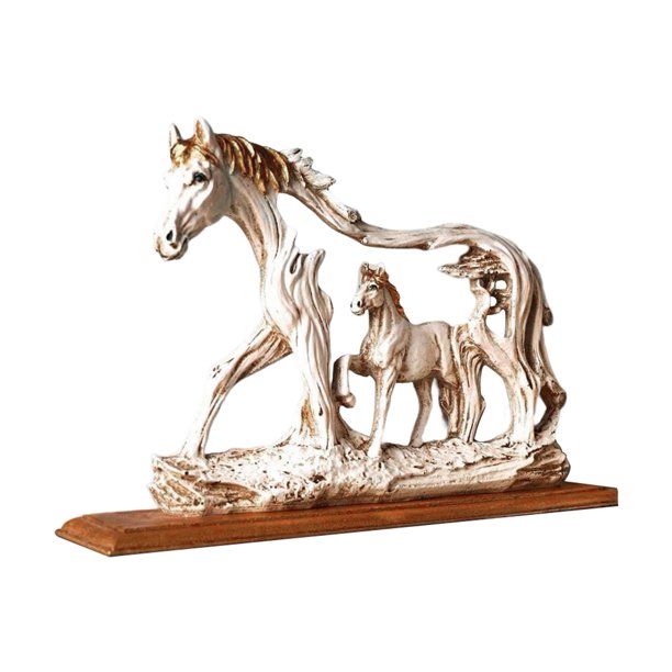 Gorgeous Artwork Micro Standing Galloping Horse Resin Statue for Home Decoration