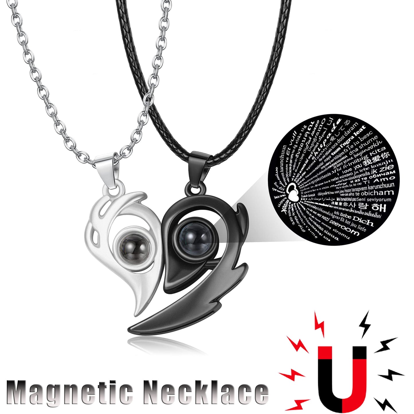 2PCS Magnetic Couple Necklace for Him and Her