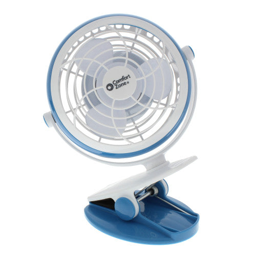 4" USB/Battery Clip Combo Fan, Blue