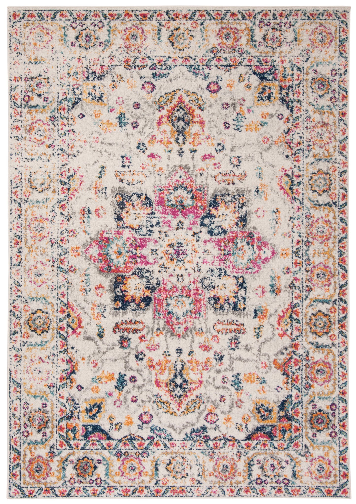 Madison Katina Traditional Area Rug Rectangle, Fuchsia/Ivory, 4' x 6'