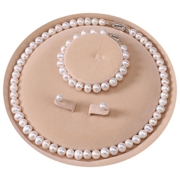 Freshwater Cultured Pearl Necklace Set Includes Stunning Bracelet and Stud Earrings Jewelry for Women Gift