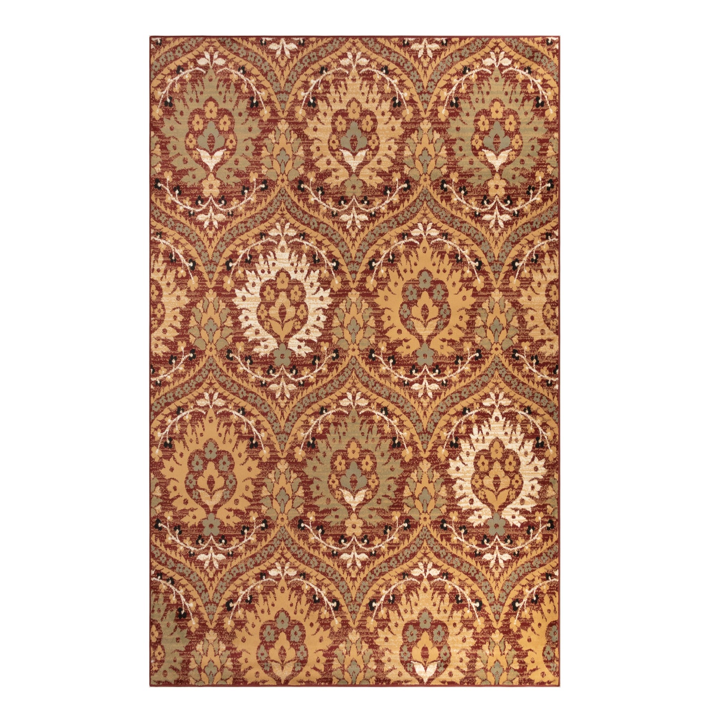 Augusta Oriental Floral Indoor Area Rug, Red, 4' x 6'