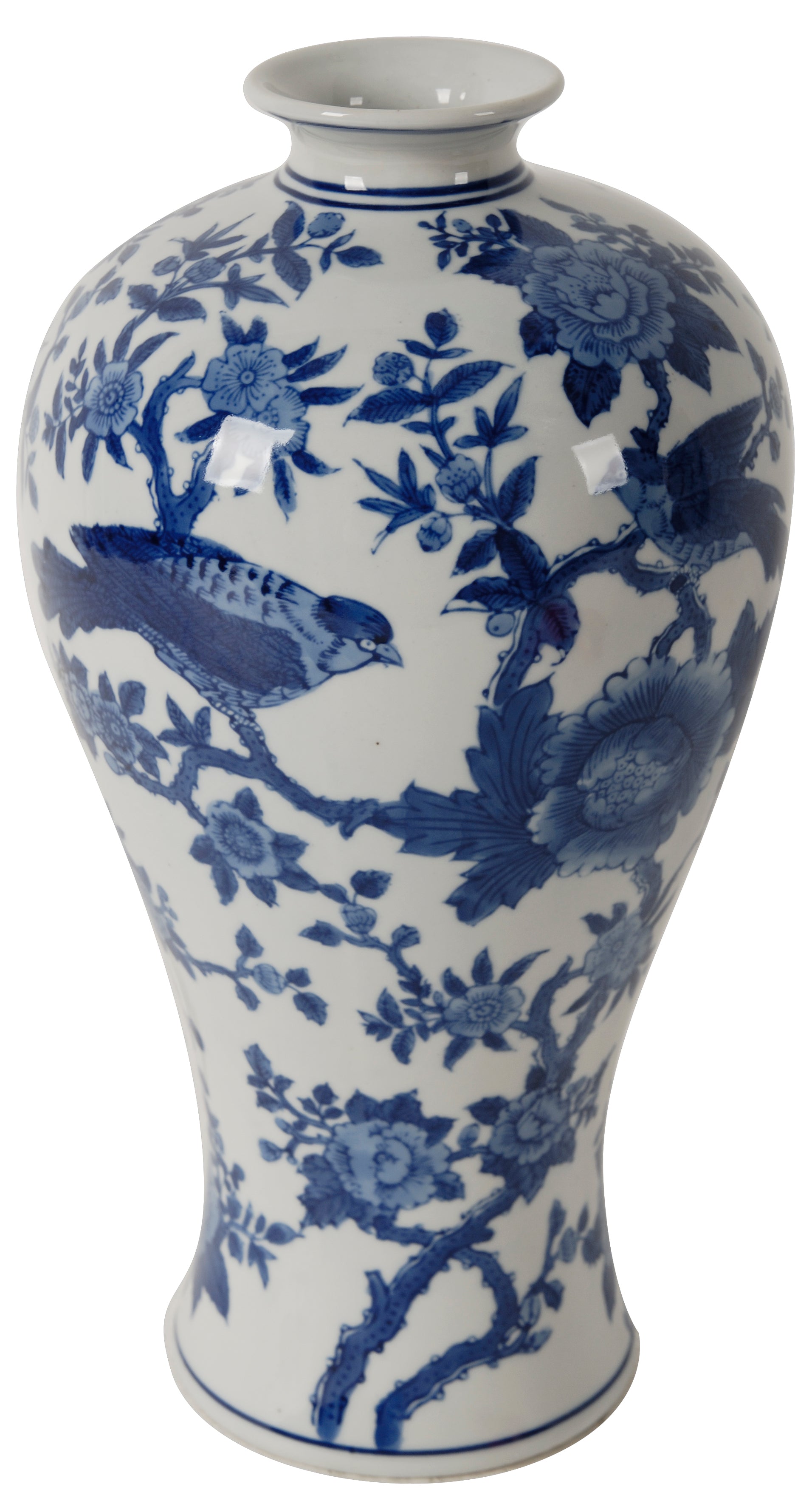 Blue & White Bird Vase