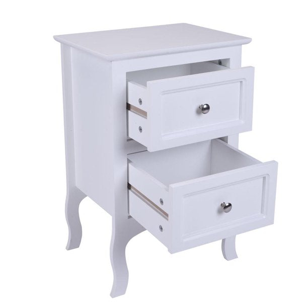 Set of 2 Night Table,Side Table Night Stand,White