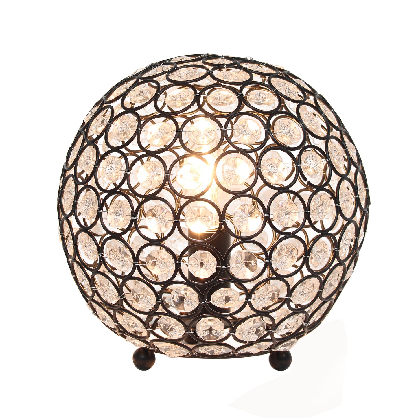 Elegant Designs Elipse 8 Inch Crystal Ball Sequin Table Lamp