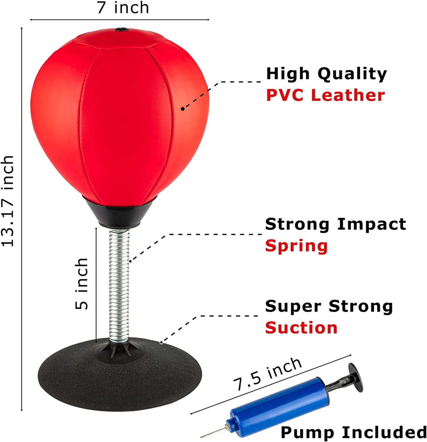 Stress Buster Desktop Punching Bag - Suctions to Your Desk, Heavy Duty