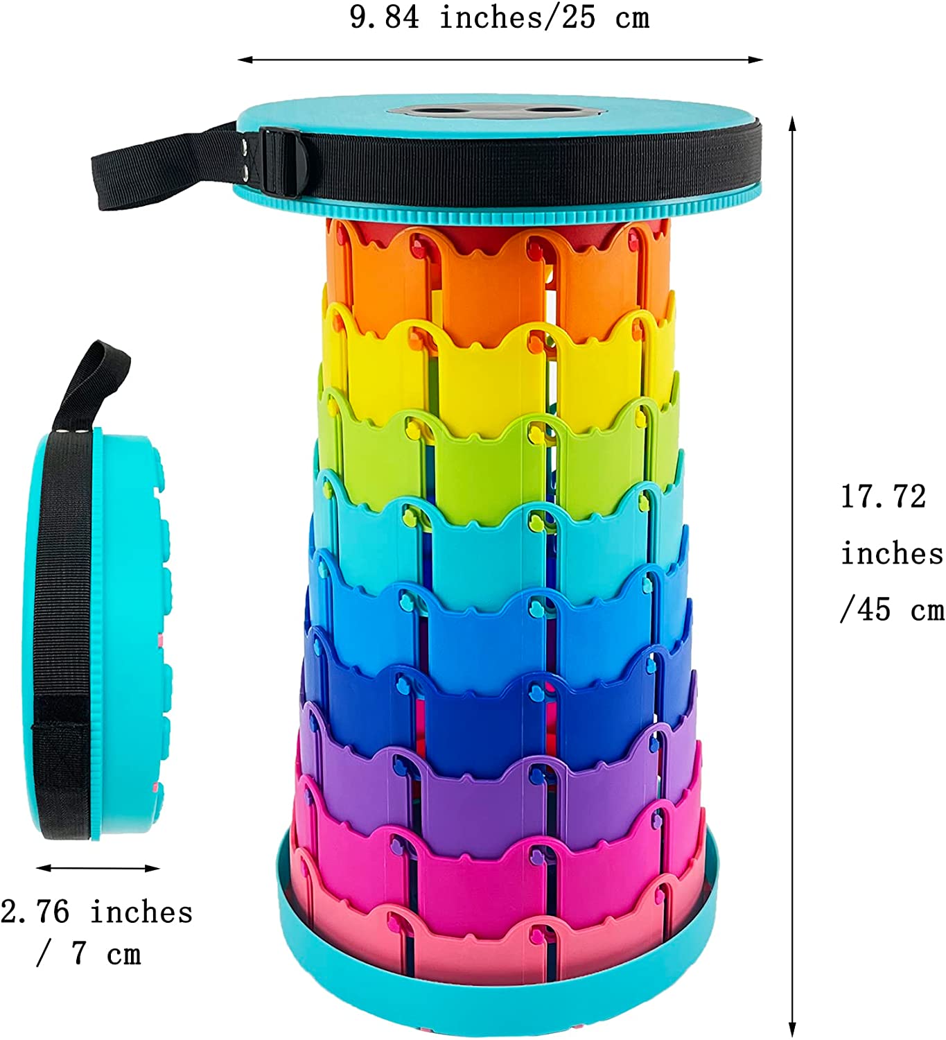 Lightweight Folding Stool Upgraded Collapsible, Retractable Stool w/ Load Capacity 400lbs