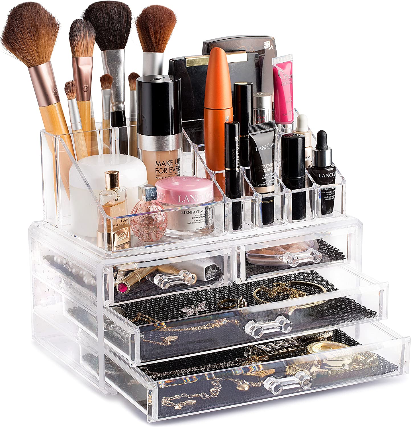 Clear Cosmetic Storage Organizer-Easily Organize Your Cosmetics, Jewelry & Hair Accessories