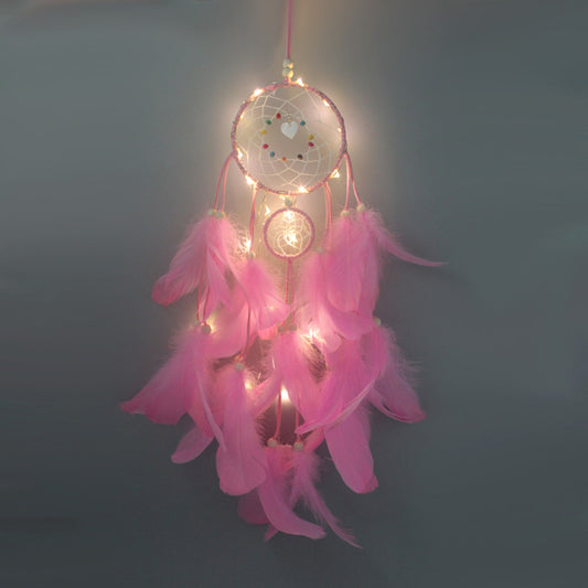 Feather Dream Catcher w/ LED Light for Home Decoration