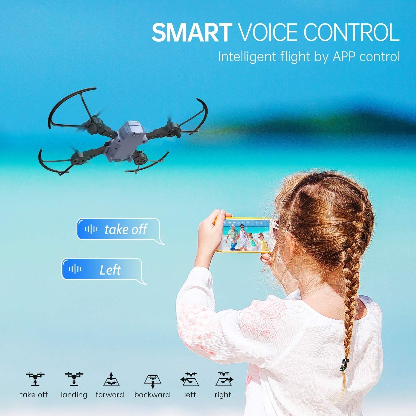 A10 Mini Foldable Drone w/ 1080P HD Camera FPV WiFi RC Quadcopter,Blue