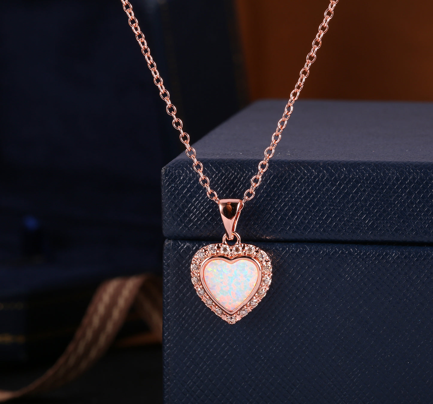 Heart Necklace for Women in 18k Rose Gold Overlay