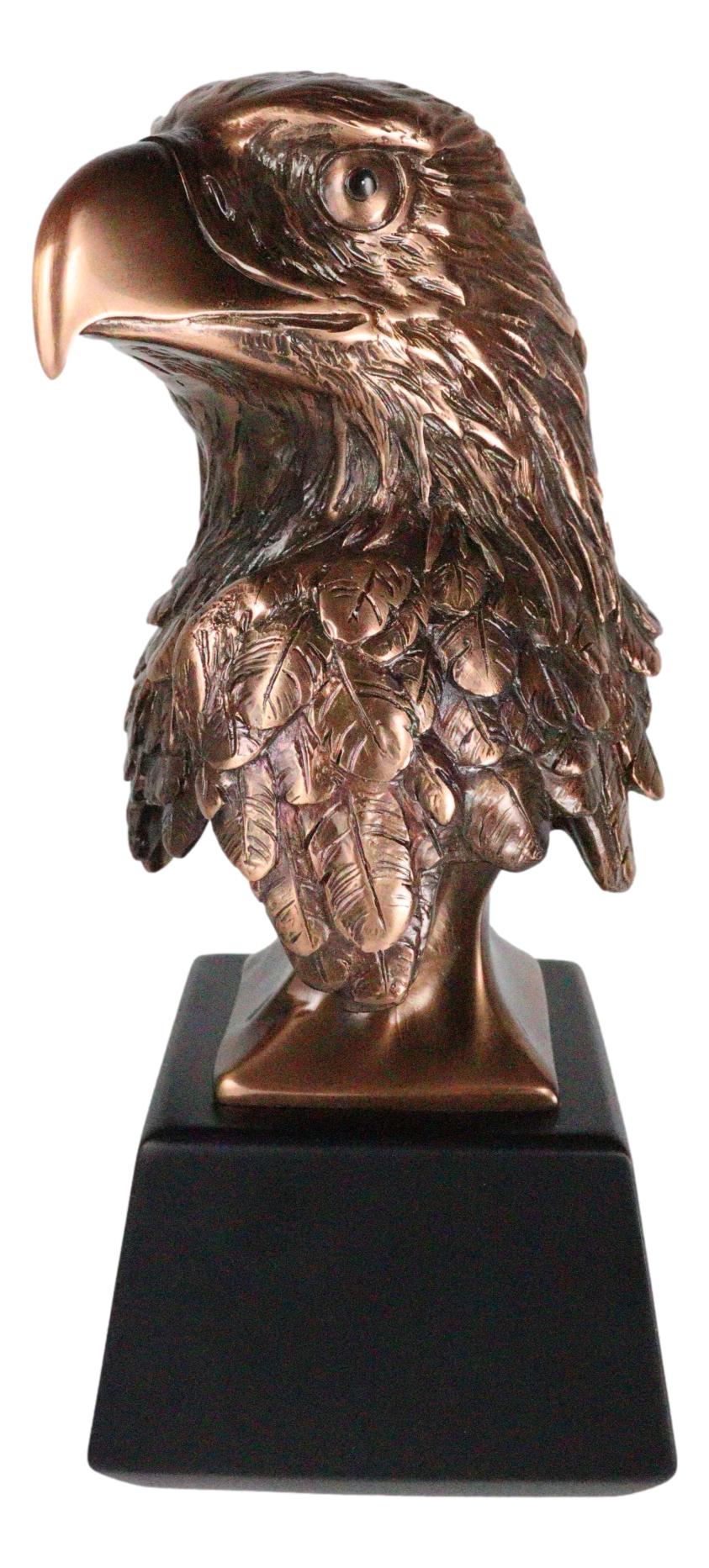 8.25"H Majestic Royal Bald Eagle Stoic Head Bust Taxidermy Figurine