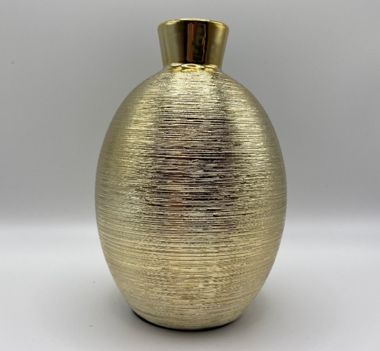 6" Elegant Ceramic Gold Vase