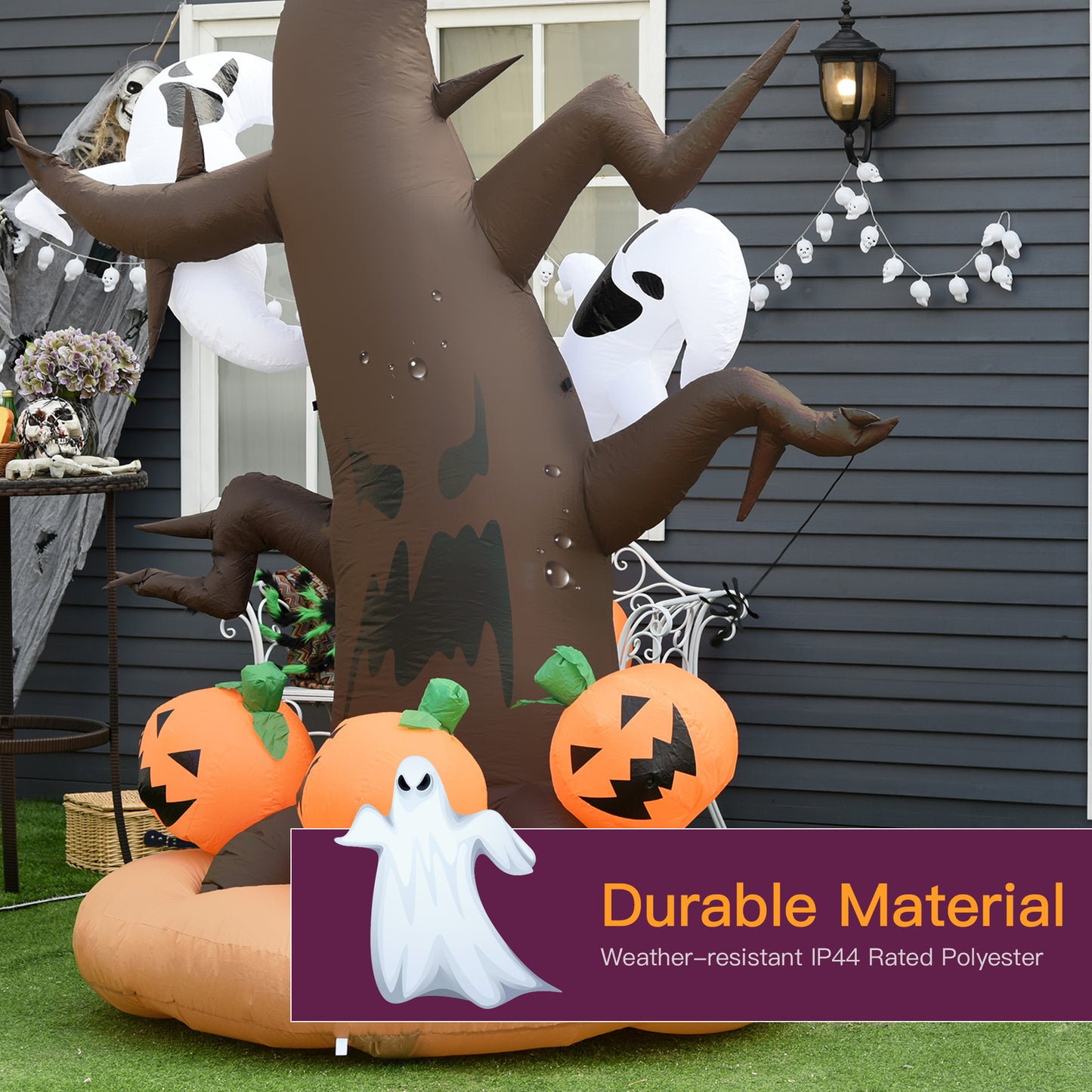 8' Inflatable LED Dead Tree for Halloween Home Decoration