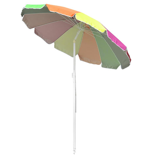 75" Multi-color Round Beach Umbrella