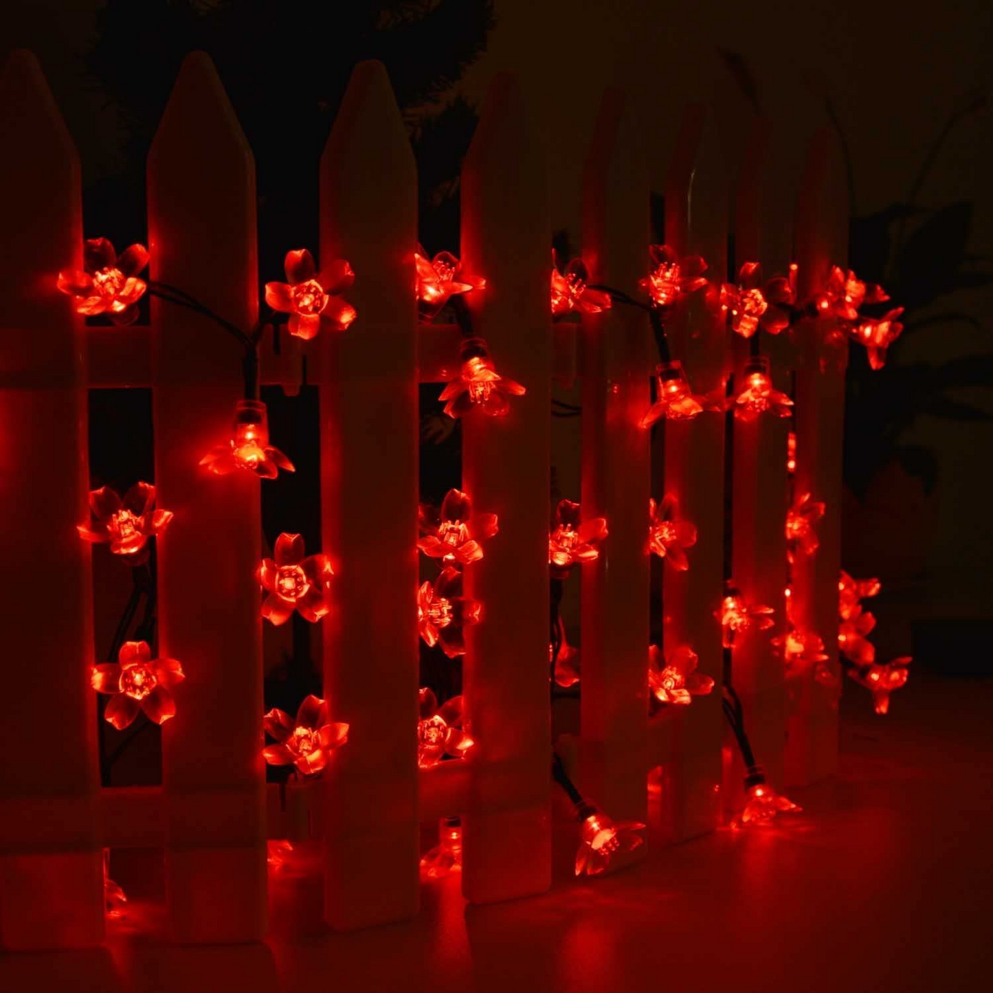 33 Feet 100 LED Cherry Flower Fairy String Lights Christmas, 8 Flash Modes with Tail Plug