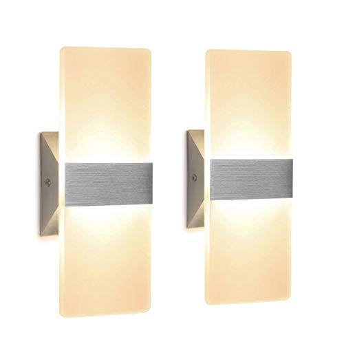 Modern Wall Sconce 12W, Set of 2 LED Wall Lamp