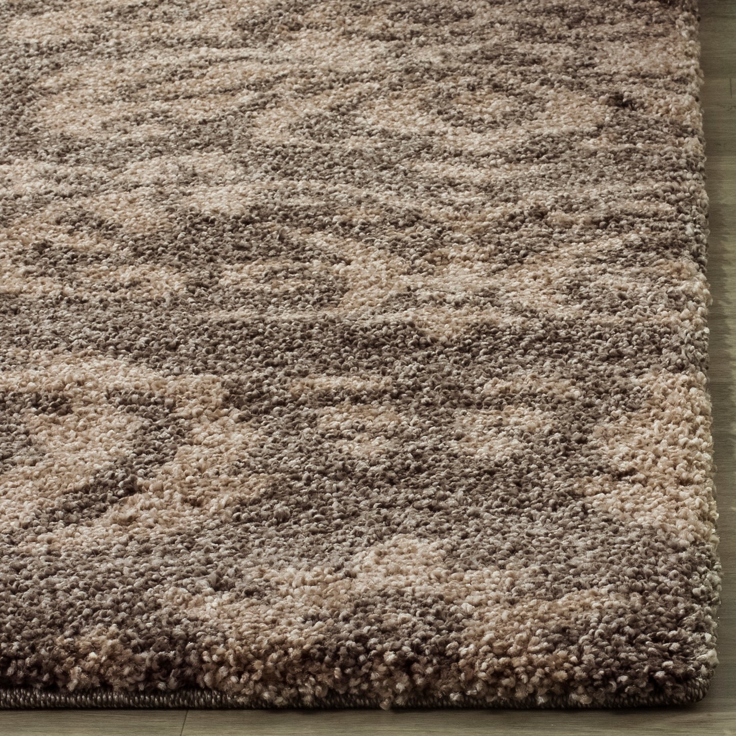 Florida Desmond Damask Plush Shag Area Rug, Smoke/Beige, 3'3" x 5'3"