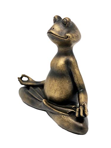 6" H Resin Meditating Yoga Frog Statue Figurine Home Decoration