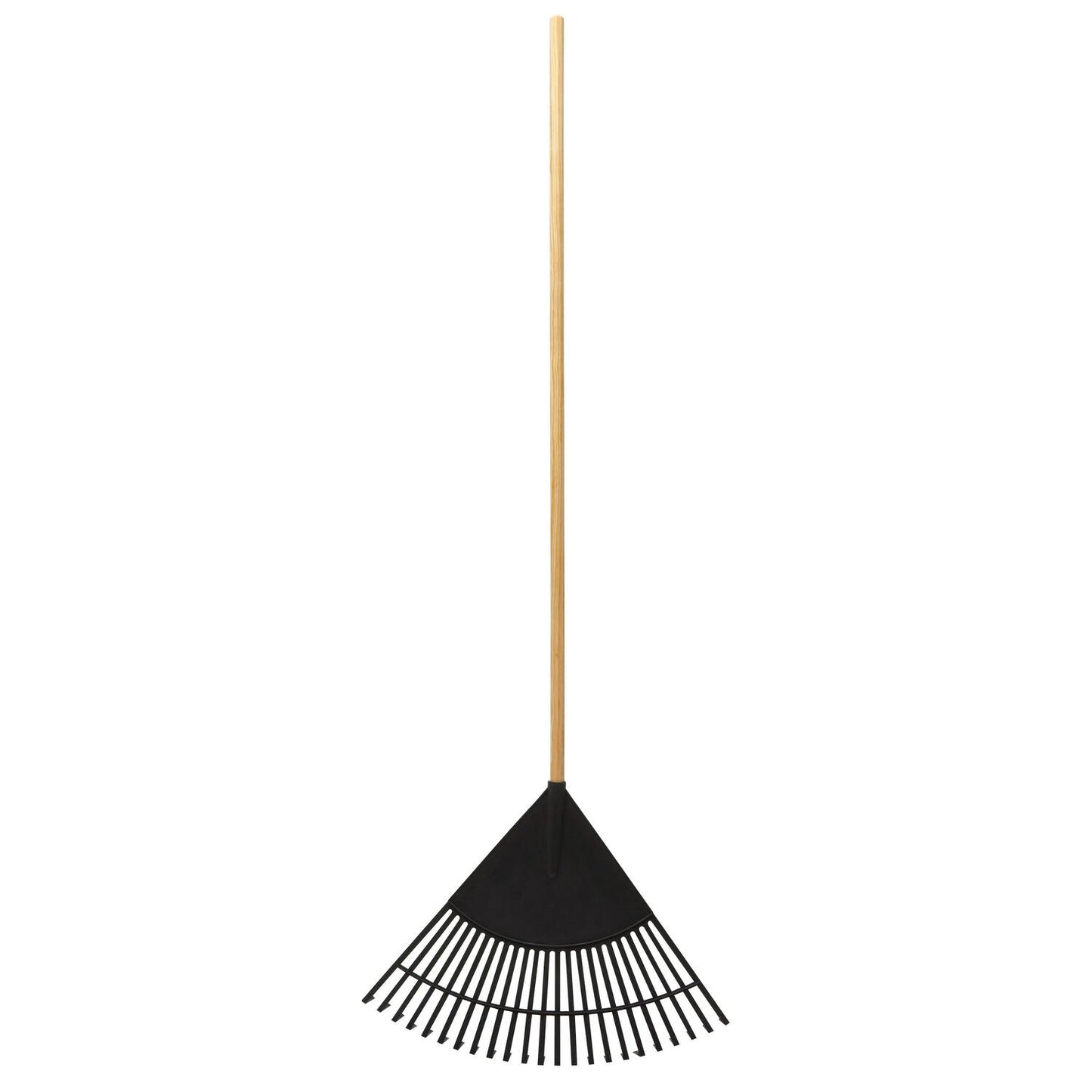 Leaf Rake 22.5" Resin Head 48" Hardwood Handle, Black