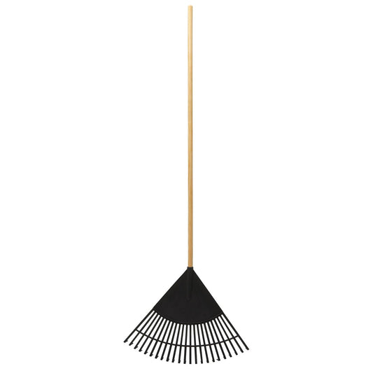 Leaf Rake 22.5" Resin Head 48" Hardwood Handle, Black