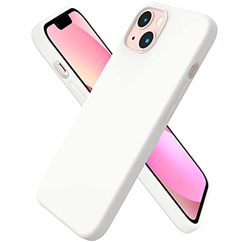Compatible with iPhone 13 Case 6.1, Slim Liquid Silicone 3 Layers Full Covered Soft Gel Rubber Case Cover