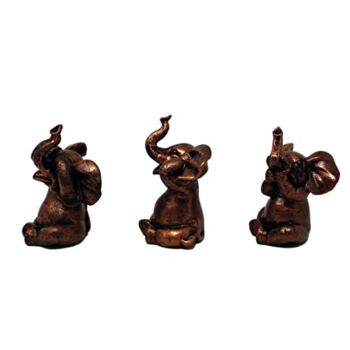 3 Baby Elephants See No Evil Speak No Evil Hear No Evil Home Accent Decor - 3" H x 2.5" W