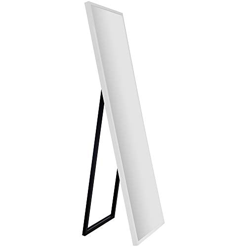 Framed Floor Free Standing Easel Full Length Mirror, 16" x 57", White