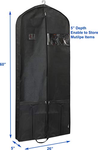 Heavy Duty Garment Bag w/Pocket for Dresses, Coats