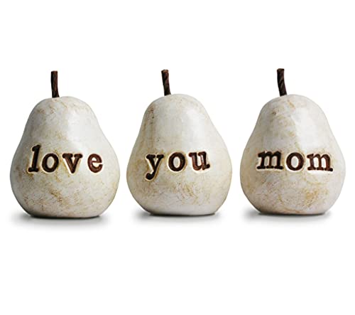 White Love You Mom Pears for Mothers Day/Birthday Gift