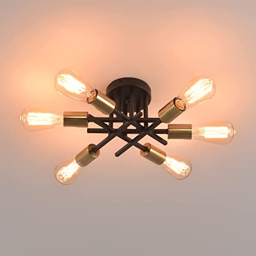 Light Fixtures Ceiling Mount 6 Lights, Modern Semi Flush