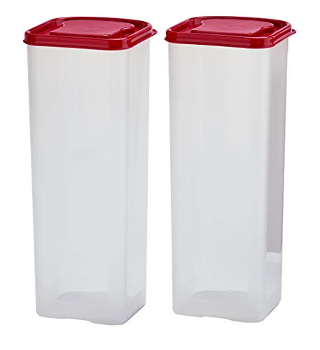 2 Pack Bread Container Set w/Red Lids Dispenser