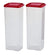 2 Pack Bread Container Set w/Red Lids Dispenser