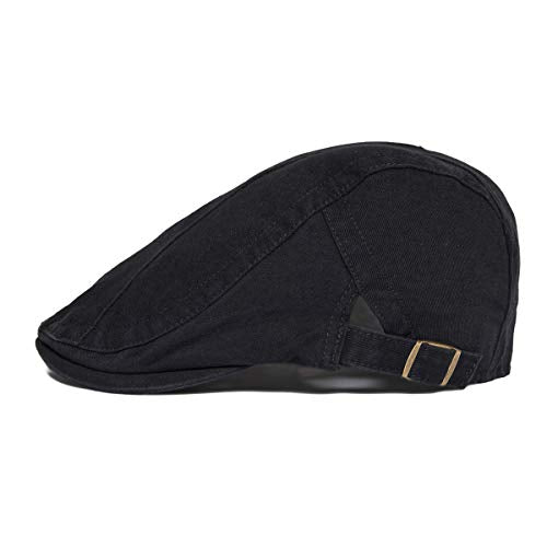 Men Cotton Newsboy Beret Hat Duckbill Buckle Cabbie Cap