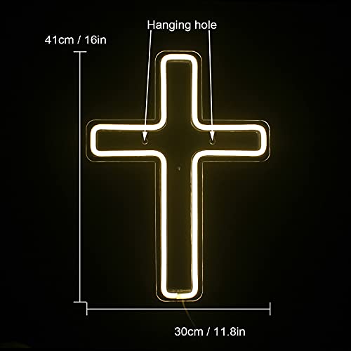 Jesus Cross Neon Signs Led Neon Wall Lights (Warm White)