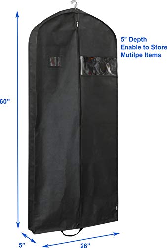 Heavy Duty Garment Bag w/Pocket for Dresses, Coats