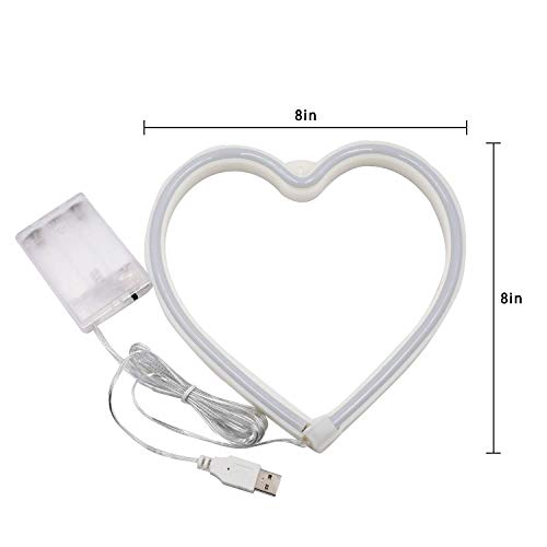 Heart Neon Sign, Battery Operated or USB Powered