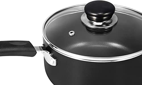 Nonstick Saucepan Set - 1 Quart and 2 Quart - Glass Lid - Multipurpose Use